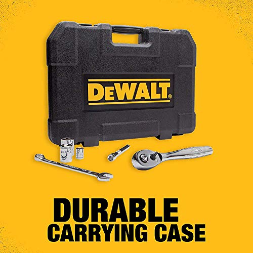 DEWALT 3/8-Inch Drive Impact Socket Set, 42-Piece Combination SAE/Metric with Laser Markings