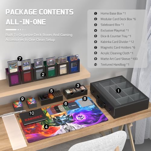 Multicolor Kabinka MTG Commander Deck Box - Modular 9-in-1 TCG Card Storage
