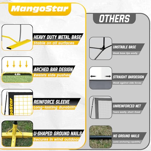 20FT Portable Volleyball Net for Backyard & Outdoor Play - Adjustable, Weather-Resistant