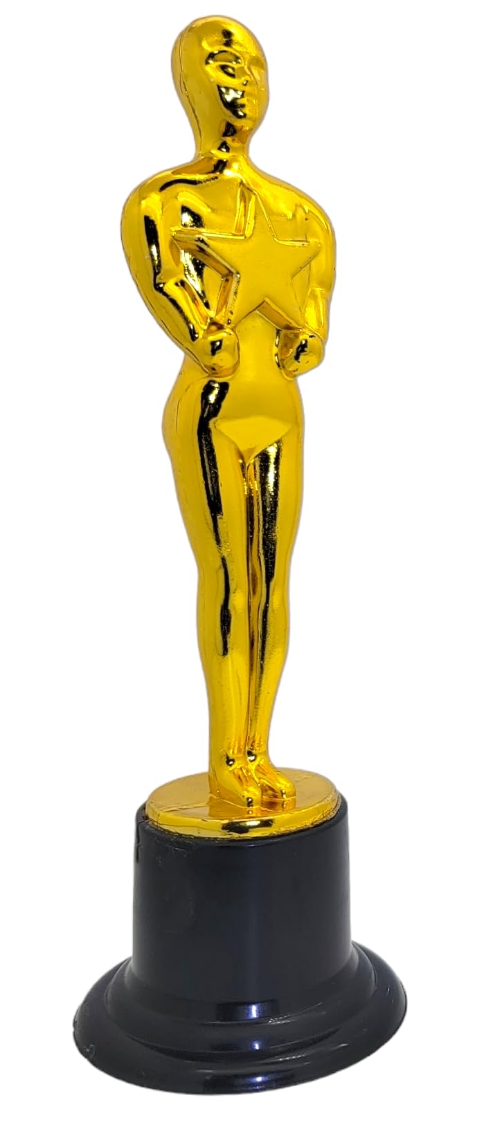 Zugar Land Gold Award Trophies (6 Pack) (6 Inches) Bulk Golden Plastic Statues. Standing Man Award Holding a Large Star Trophy for Movie Sport Ceremony Birthday Prize (Gold Award Trophy, 6)