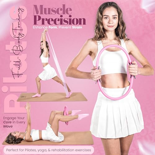 14-Piece Pink Pilates Equipment Set for Home Workout & Fitness