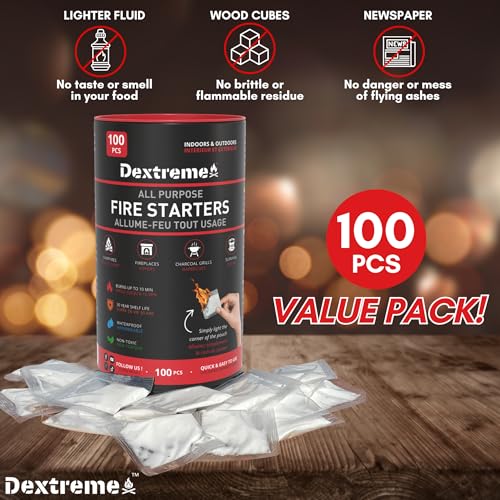 Dextreme Waterproof Fire Starter Kit - 100 Pcs Indoor & Outdoor Firelighters