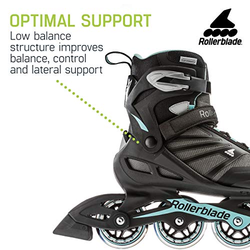 Rollerblade Zetrablade Women's Inline Fitness Skates - Black Light Blue, Size 7