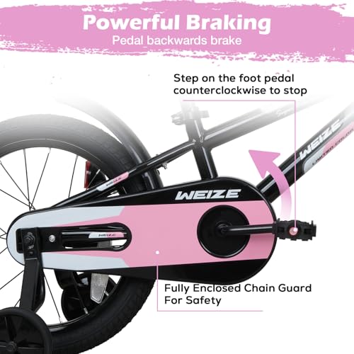 Kids 16 Inch Bicycle for Boys and Girls Pinkblack – Beginner Friendly, Lightweight Frame
