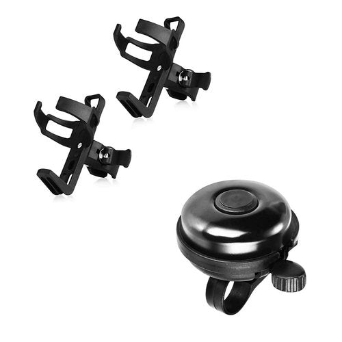 Accmor Bike Bell and Bike Water Bottle Holder Set, Bicycle Bell Bike Cup Holder, Cycling Accessories for Kids Adults