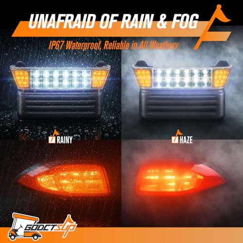 Golf Cart LED Headlight and Taillights Kit for Club Car Precedent 2004-Up, 12V Light Set