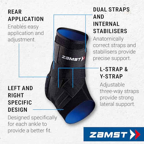 Zamst A1 Strong Ankle Support Brace Left Black - Sports Sprain Recovery