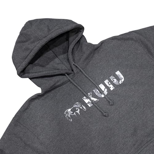 Heavyweight Cotton-Poly Hoodie with Logo - Charcoal Large