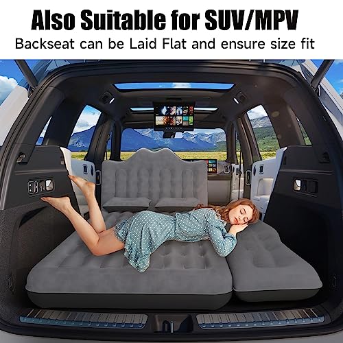 DikaSun Black Car Air Mattress Inflatable SUV & Truck Camping Bed with Pump & Pillows