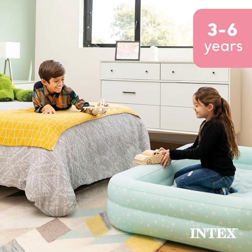 Kids Travel Air Mattress Set Grey 2-Pack with Pump & Bed Frame