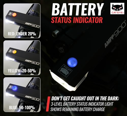 Rechargeable Bike Light 900 Lumen USB-C Headlight for Cycling - Variation Ampp900