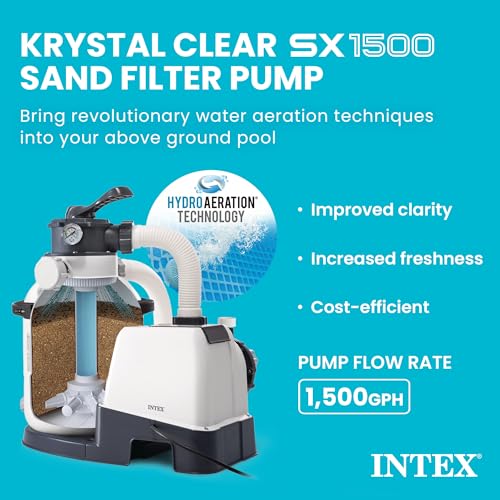 Intex 1500 GPH Krystal Clear Sand Filter Pump for Above Ground Pools