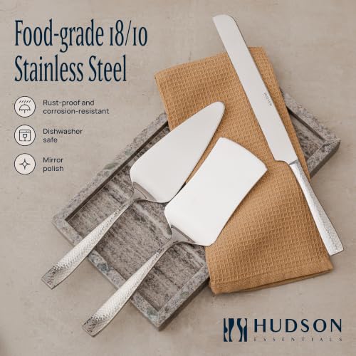 Hammered Stainless Steel Hostess Serving Utensil Set - 8-Piece Cake, Pie, Lasagna Servers