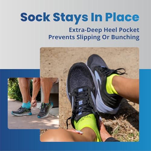 Balega Hidden Comfort Performance No Show Athletic Socks - Neon Blue Medium