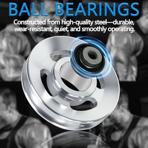 BESTEEL 12pcs 90mm Aluminum Pulley Wheel for Gym Equipment - Silent, Heavy Duty, Home & Commercial Use