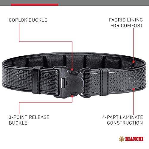 Bianchi 7955 ErgoTek Duty Belt Black Basketweave 44-46 - 2.25 Inch Width