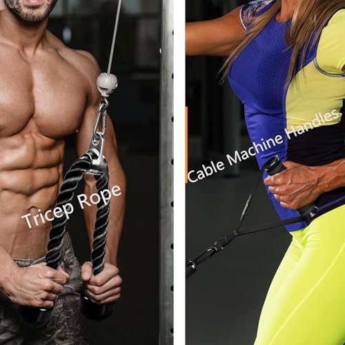 Kinglotus Cable Machine Attachments for Home Gym - Lat Pull Down, Triceps, Handles