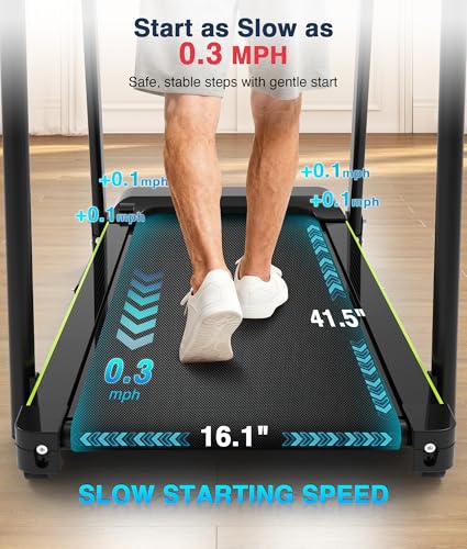Walking Treadmill for Seniors with Long Handrails - Low-Speed Home Exercise Equipment