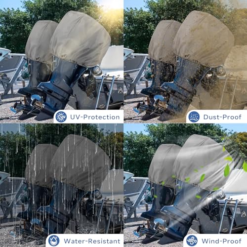 Waterproof Outboard Motor Cover 25-40 HP, Large Size - UV & Cold Resistant
