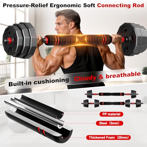 UNNMIIY 45LB Adjustable Dumbbell Set 5-in-1 Home Gym Weights for Strength Training