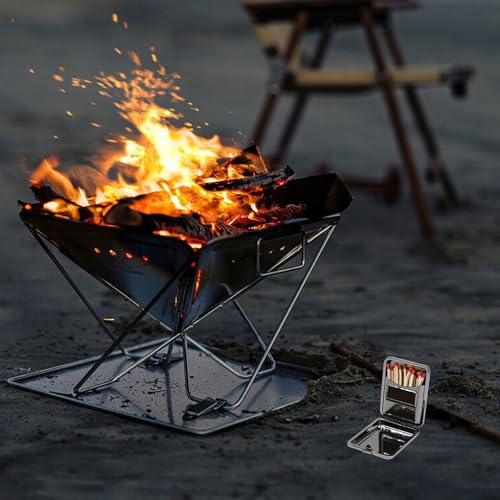 2Pcs Metal Match Box Case with Friction Plate Portable Reusable Stainless Steel