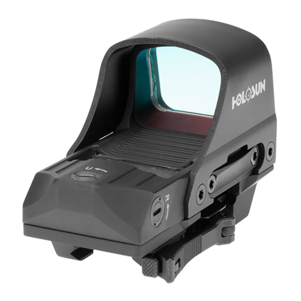 HOLOSUN 510C Series Multi-Reticle 2 MOA Dot & 65 MOA Circle Open Reflex Sight - Solar FailSafe Shake-Awake, 12 Settings - Red/Green Dot (Black/FDE) (Black, Green)