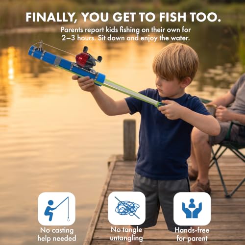 Kids Fishing Pole & Reel Set - Slingshot Catapult Rod for Children