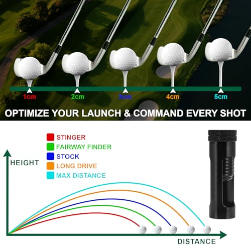 Adjustable Golf Tee Height Setter Tool with Precision Scale - Aluminum