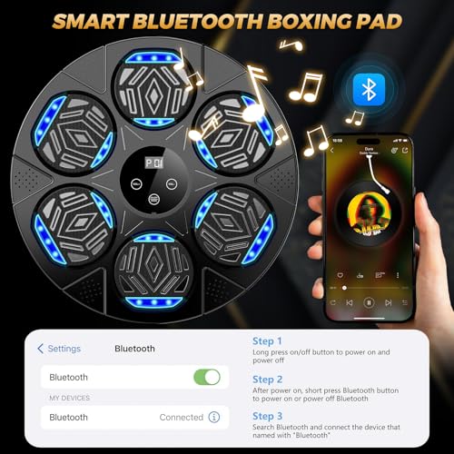 LOLBOX Bluetooth Music Boxing Machine with 7 Speed Modes for Home Fitness
