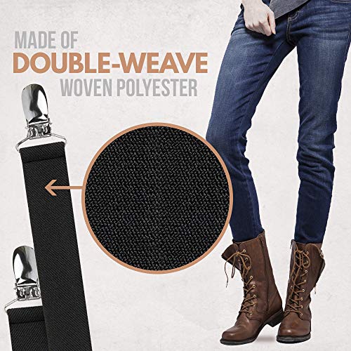 Hold'Em Boot Straps Leg Pant Stirrup Elastic Heavy Clip - Adjustable 3-7 Inches