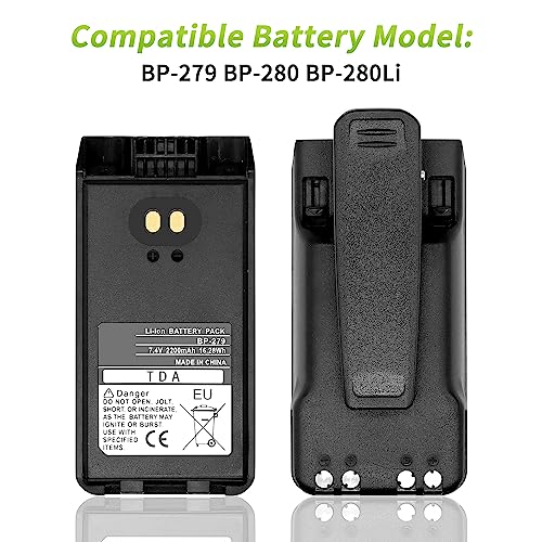LIENIAO 4-Pack BP-279 Battery for ICOM Radios F1100D IC-F1000 IC-F2000 IC-F2100D