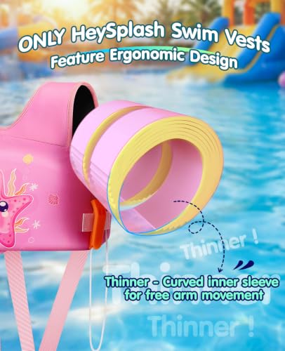 HeySplash Toddler Swim Vest for 13-33 Lbs with Adjustable Straps - C-Starfish Variant
