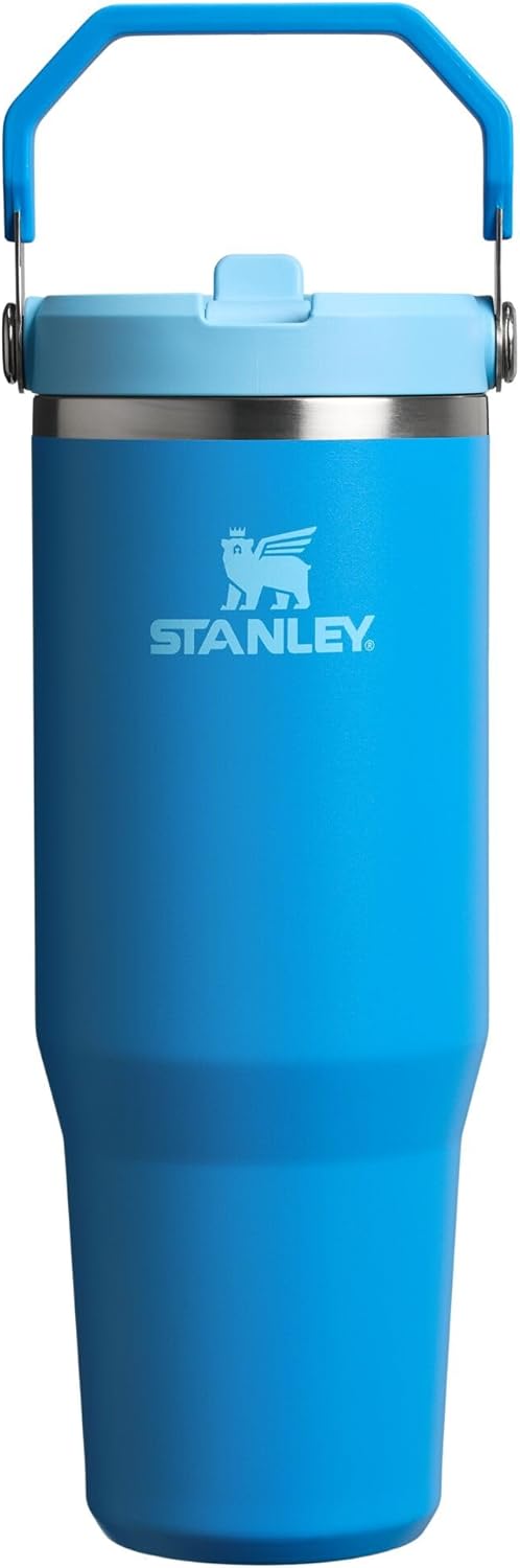 Stanley IceFlow 2.0 Tumbler - 30 oz Insulated Water Bottle with Flip Straw & Handle | Azure Color