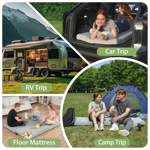 Single 75 x 30 x 3.5 Inch Extra Thick Supportive Camping Mattress with Travel Bag