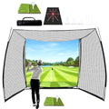 Golf Hitting Net with HD Impact Screen & Target Cloth - Black, 10x8ft Portable Practice Cage