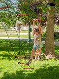Slackers Deluxe Ninjaline Kit 56 ft with 9 Obstacles - Outdoor Ninja Warrior Equipment for Kids