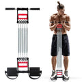 Spring Chest Expander, Tummy Trimmer Hand Gripper 3 in 1 Pull-up Bars Exerciser with 5 Metal Springs, Arm Strength Trainer