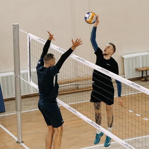 SKEERY Professional Volleyball Net 32x3.3ft, Official Size with Steel Cables & Reinforced Design