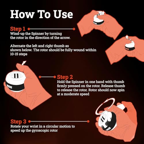 Gyroscopic Hand Exerciser with RPM Counter - Wrist & Grip Strength Training