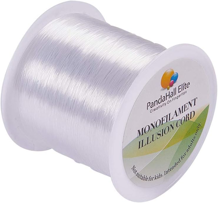 PH PandaHall Clear Fishing Line - 0.25mm Invisible Nylon Thread for Jewelry Making | 109 Yards (328ft)