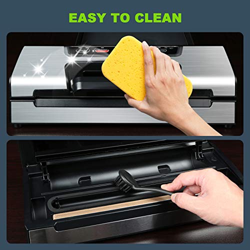 Potane Commercial Vacuum Sealer with Built-in Cutter & Bag Storage - 20 ft Rolls