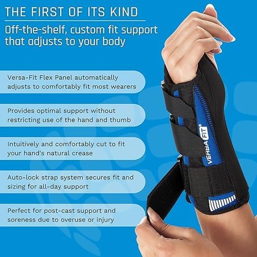 Ovation Medical Versa-Fit Wrist Brace - Premium Custom Fit Wrist Support Brace - Comfortable, Structured Tendonitis and Carpal Tunnel Wrist Brace or Wrist Splint for Post Cast Support (Left, Standard)