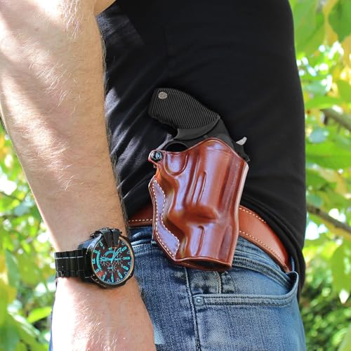Leather OWB Paddle Holster for Judge with Adjustable Cant, Open Top, RH Draw