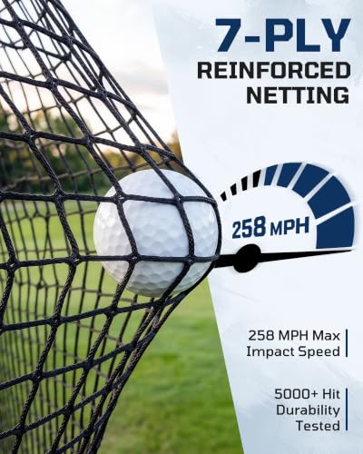 Open Design Practice Net - 10x8FT Golf Hitting Net & Simulator Cage with Dual Mode Training