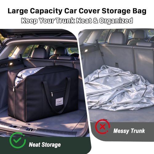 Car Cover Storage Bag 23-Gallon Waterproof Reusable Organizer for All-Weather Covers