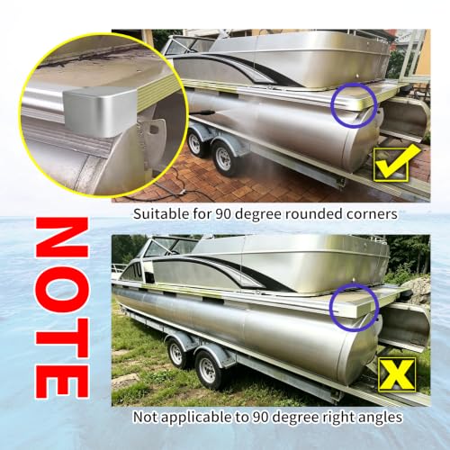 Pontoon Boat Aluminum Corner Cap Casting for 90 Rounded Corners - Variation 1