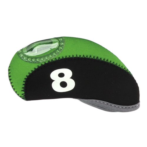 Topyond 12 PCS Golf Club Head Covers, Iron Pole Numbered Club Protective Head Covers for Men Women, Golf Iron Covers Fit for Most Standard Irons(Black Green)