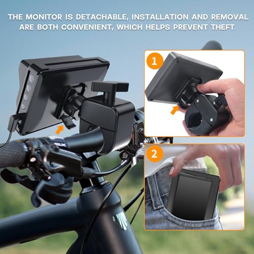 PARKVISION Bicycle Rear View Camera 1080P Monitor Night Vision 9-Hour Battery