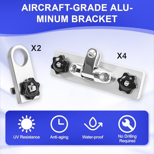 Boat Track Mount Bracket for Lund & Tracker Bimini Tops - Aluminum & Stainless Steel