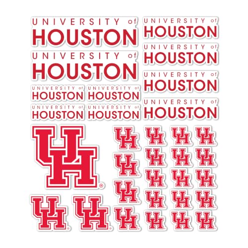 Houston Cougars Vinyl Sticker Sheet - 8.5 x 11 Inches College Fan Decal